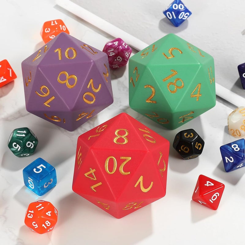 CSITORWWE 55mm Giant D20 Dice,20 Sided Resin Dice with Velvet Pouch, Titan Polyhedral Dice for TTRPG Tabletop Gaming,Dungeon Masters,RPG Adventures(Red) - Image 4
